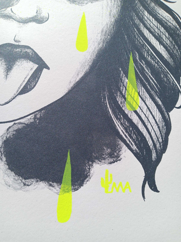 Split Face Crown Art Print - Sage Screenprinting